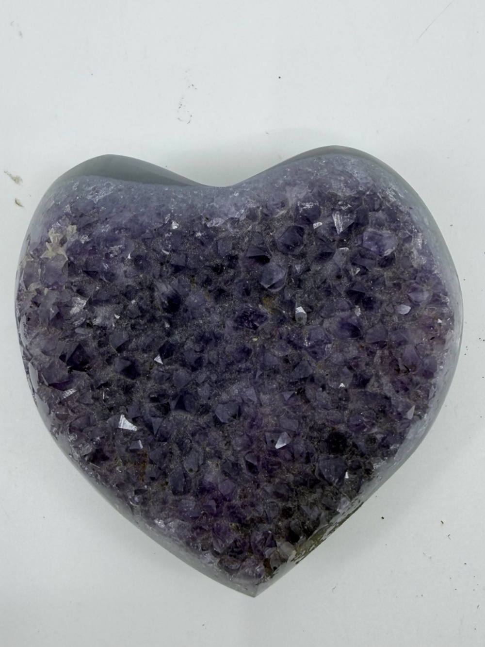 Vintage Heart Shaped Amethyst Geode Paperweight